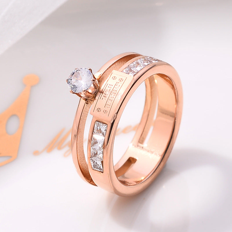 Japan And South Korea Simple Titanium Steel Ring Female Tide Matte Smooth Plain Ring Ins Does Not Fade Lucky Cat Index Finger Couple Ring