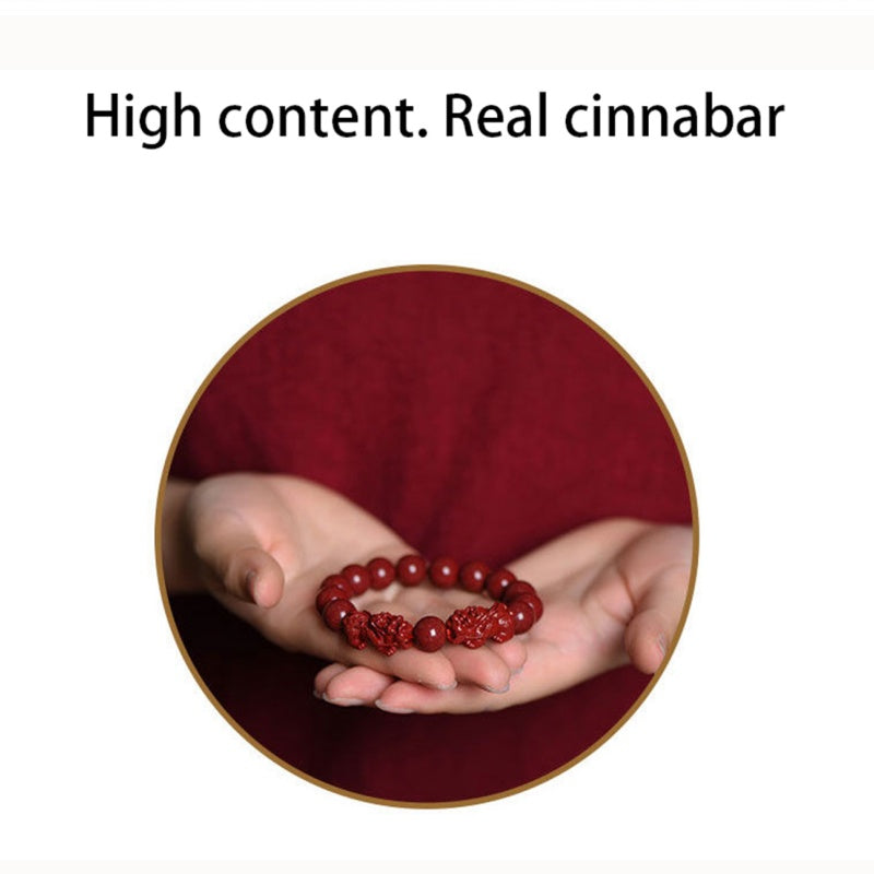 Cinnabar Double Pixiu Bracelet