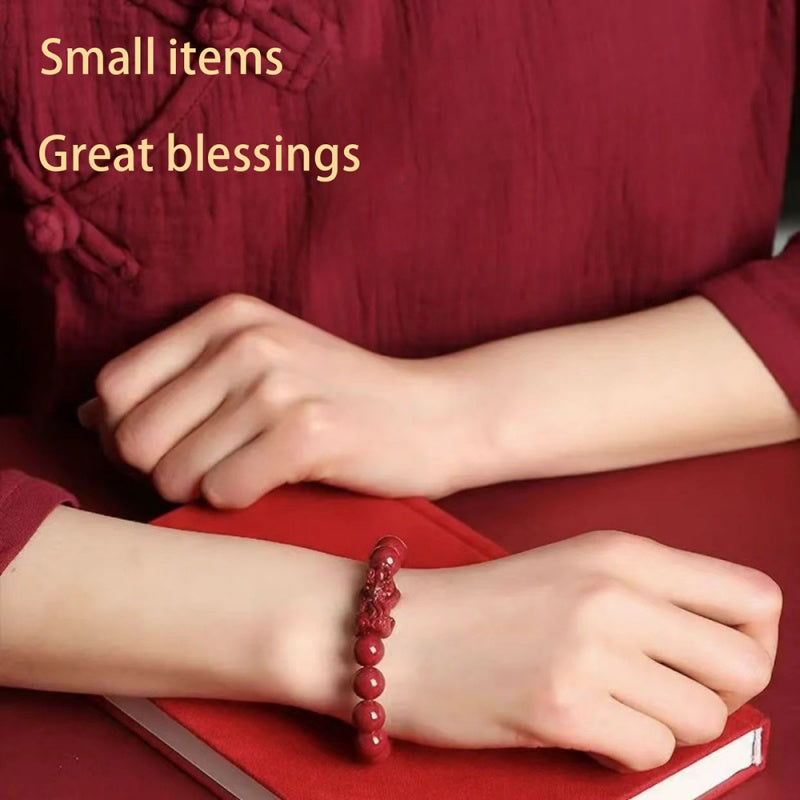 Cinnabar Double Pixiu Bracelet