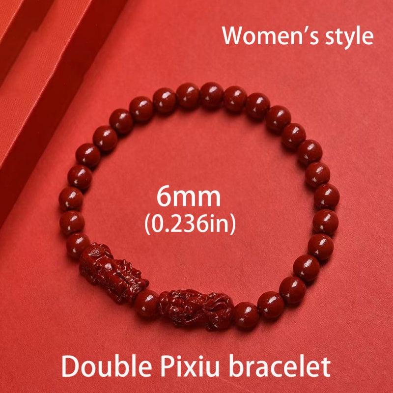 Cinnabar Double Pixiu Bracelet