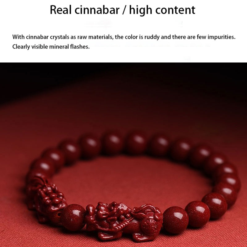 Cinnabar Double Pixiu Bracelet